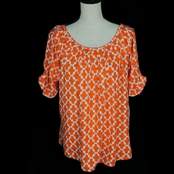 ESCAPADA LIVING S/S JOJO TOP  WHITE TANGERINE MARR - Picture 1 of 9